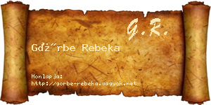 Görbe Rebeka névjegykártya
